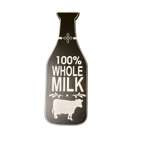 100% Whole Milk Decorative Wooden Hanging Sign With Rope - Picture 6 of 9